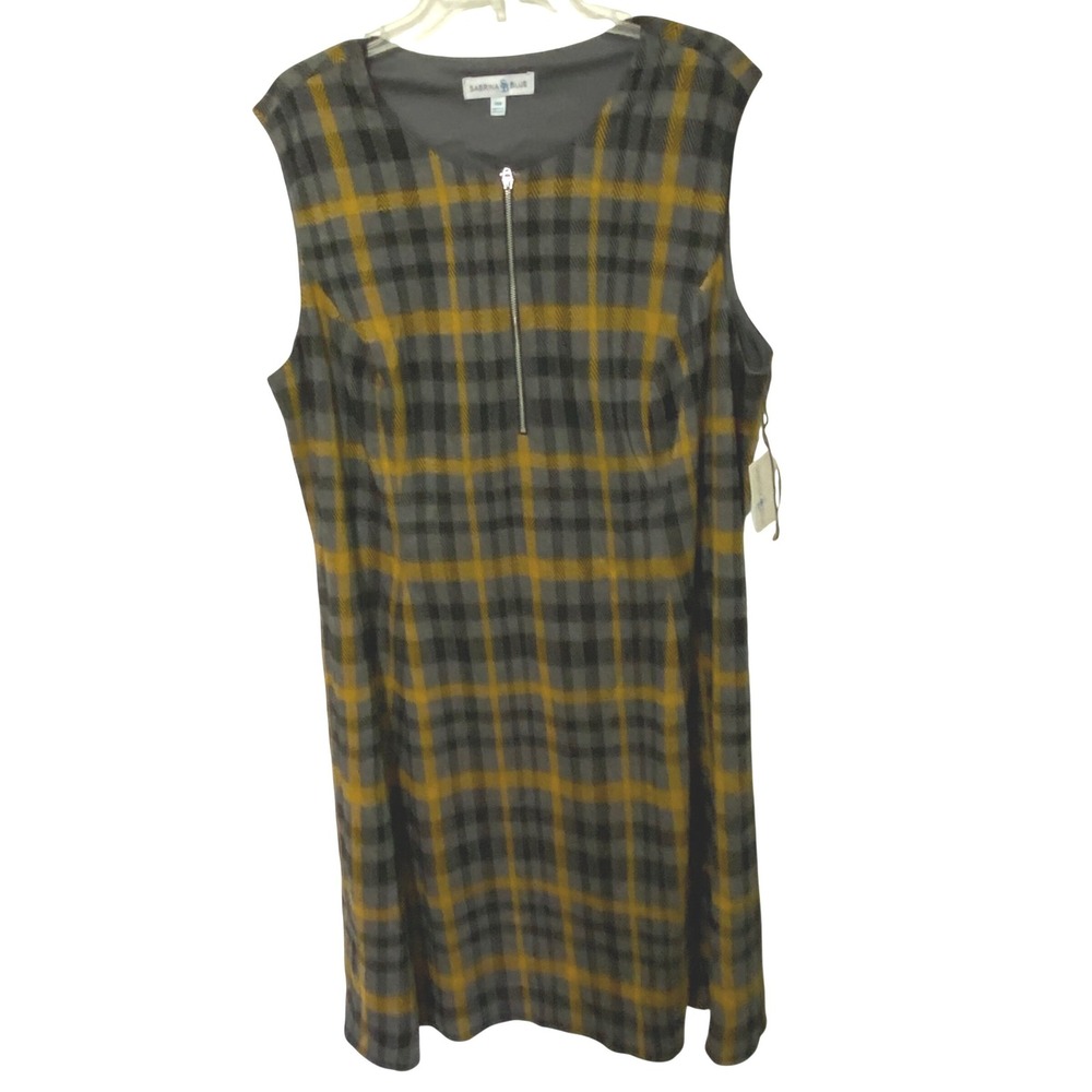 Plus Size Plaid Jumper Dress 20W Pull Zipper Preppy Academic Urban Fall Winter